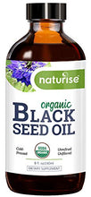 Load image into Gallery viewer, Naturise Organic Black Seed Oil (Nigella Sativa, Cumin Seed) Cold Pressed Non-GMO, 8 oz Glass Bottle Source of Essential Fatty Acids, Omega 3 6 9