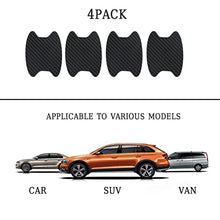 Load image into Gallery viewer, 4PCS Car Door Handle Sticker, Carbon Fiber Anti-Scratches Car Door Cup Protector, Non-Marking Auto Door Handle Protective Film, Universal for Most Car Handles (Black)