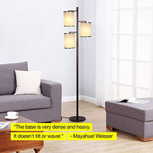 Load image into Gallery viewer, Brightech Liam - Asian Lantern Shade Tree LED Floor Lamp - Tall Free Standing Pole with 3 LED Light Bulbs - Contemporary Bright Reading Lamp for Living Room, Office - Bronze