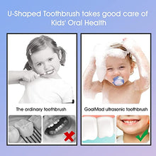 Load image into Gallery viewer, GoalMad U Shaped Electric Toothbrush, 360° Automatic Whitening Massage, Waterproof, Whole Mouth Dinosaur Toothbrush for Kids Toddler, 2-6 Years