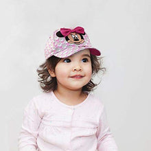 Load image into Gallery viewer, Disney Girls Minnie Mouse Cotton Baseball Cap with 3D Bowtique Bow (Toddler/Little Girls), Size Age 2-4, Minnie Mouse Hearts