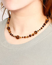 Load image into Gallery viewer, Jewever Tiger Eye Beaded Strand Necklaces for Women Men Necklace Reiki Healing Crystals and Gemstone Beaded Necklace Natural Stone Unisex Jewelry Gifts (Yellow)