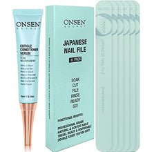 Load image into Gallery viewer, Onsen Secret Cuticle Conditioner Serum 15m + Professional Japanese Nail File Double Sided 120/180 Grit 6pcs. Cuticle Oil Nail Care Serum That Sooth, Repair & Strengthen Cuticles & Nails + 6 Nail Files
