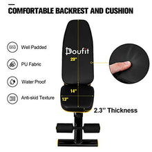 Load image into Gallery viewer, Adjustable Weight Bench for Home Gym, Doufit WB-01 Foldable Workout Bench Press, Indoor Multi-Purpose Exercise Incline Decline Bench