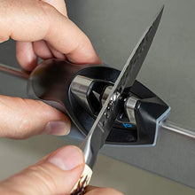 Load image into Gallery viewer, KitchenIQ 50009 Edge Grip 2-Stage Knife Sharpener, Black