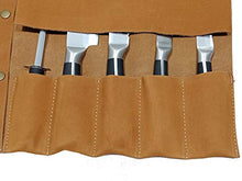 Load image into Gallery viewer, chef knife bag |Travel-Friendly Chef Knife Wrap Bag | Genuine Leather Knife Roll | Storage Bag Handles Carry Case Kitchen | travel bag knives holder | for professional Chefs | KB006 (Crunch Brown)