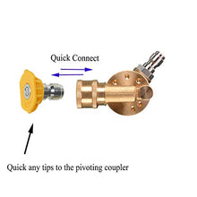 Load image into Gallery viewer, Tool Daily Pivoting Coupler for Pressure Washer Tips, Gutter Cleaner Attachment, 1/4 Inch Quick Disconnect, 240 Degree, 4500 PSI