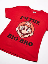 Load image into Gallery viewer, Nintendo Bro Graphic T-Shirt, red//Officially Licensed Big Dark Brown Youth Boy's el, Small