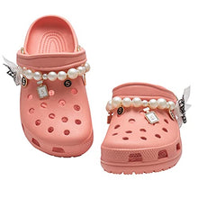 Load image into Gallery viewer, HI-REEKE Chains For Crocs Shoe Charm, White Acrylic Pearl Chain Charms Clog Sandals Pins Accessories decorations for Girls Adult Women Shoes Gift