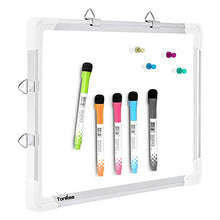 Load image into Gallery viewer, Small Dry Erase White Board – Magnetic Hanging Whiteboard for Wall Portable Mini Double Sided Easel Hold in Hand for Kids Drawing, Kitchen Grocery List, Cubicle Memo Board.