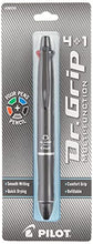 Load image into Gallery viewer, PILOT Dr. Grip 4+1 Multi-Function Refillable & Retractable Ballpoint Pen + Pencil, Fine Point, Black Barrel, Black/Red/Blue/Green Inks, Single Pen (36220)