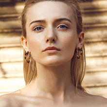 Load image into Gallery viewer, BESTEEL Acrylic Hoop Earrings for Women Resin Acetate Drop Dangle Earrings Statement Fashion Heart Mottled Acrylic Earrings