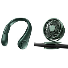 Load image into Gallery viewer, JISULIFE Neck Fan 4000 mAh Hands Free Bladeless Fan+ Stroller Fan Clip on Desk Fan 4000 mAh Rechargeable for Indoor Outdoor