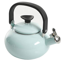 Load image into Gallery viewer, Kenmore Broadway Enamel on Steel Tea Kettle, 1.5-quart, Glacier Blue