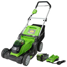 Load image into Gallery viewer, Greenworks 40V 17" (2-In-1) Push Lawn Mower, 4.0Ah Battery and Charger Included