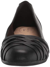 Load image into Gallery viewer, Clarks Women's Sara Clover Ballet Flat, Black Leather, 7.5