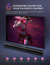 Load image into Gallery viewer, Soundbar for TV, Bomaker 190W 2.1 TV Sound Bar with Subwoofer, 125dB, 6 EQ Modes, LED Display Off, 5 Bass Adjustable Surround Sound for Home Theater, 4K & HD TV, HDMI/Optical/AUX/USB, Wall Mountable
