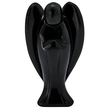 Load image into Gallery viewer, SUNYIK Black Obsidian Guardian Angel Statues,Pocket Crystal,Hand Carved Figurine Sculpture 3"