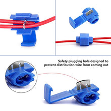Load image into Gallery viewer, 100pcs Solderless Quick Splice Snap Wire Connectors, 18-14 AWG Scotch Lock Splice Connector(Cable Joiner), Blue Cold Pressed Insulated Electric Wire Crimp Connectors