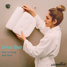 Load image into Gallery viewer, Viventive Luxurious Bath Pillow Non-Slip and Extra Thick with Head, Neck, Shoulder and Back Support. Soft and Large 14x13x4 Inches for The Ultimate Bathtub Relaxation Experience. Fits Any Tub