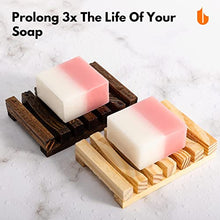 Load image into Gallery viewer, Eco-Friendly Natural Wooden Soap Dish & XL 75g Soft Shower Loofahs Balls