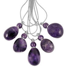 Load image into Gallery viewer, TUMBEELLUWA Essential Oil Diffuser Aromatherapy Stone Pendant Necklace for Unisex ,Healing Crystal Gemstone Necklace Ellipse Pendant for Women and Men, Amethyst Stone.