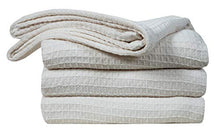 Load image into Gallery viewer, 100% Soft Premium Ringspun Cotton Thermal Blanket - Twin/Twin XL - Ivory - Snuggle in These Super Soft Cozy Cotton Blankets - Perfect for Layering Any Bed - Provides Comfort and Warmth for Years