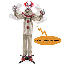 Load image into Gallery viewer, Best Choice Products Scary Harry The Motion Activated Animatronic Killer Clown, Halloween Prop w/Pre-Recorded Lines, Red Light Up Eyes, Moving Arms & Head