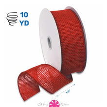 Load image into Gallery viewer, Morex Ribbon Burlap Ribbon, 1.5" x 10 Yd, Rose Red