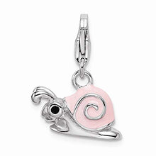 Load image into Gallery viewer, 925 Sterling Silver Rh Enamel Pink Snail Lobster Clasp Pendant Charm Necklace Baby Fine Jewelry For Women Gifts For Her