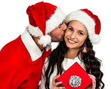 Load image into Gallery viewer, Leather Earrings for Women Christmas Xmas Earrings Teardrop Dangle Lightweight Faux Leather Earrings Holiday Earrings for Christmas New Year Party Decorations Supplies