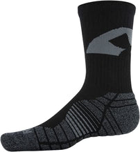Load image into Gallery viewer, Under Armour Men's Elevated Novelty Crew Socks, 3-Pairs , Black/Pitch Gray Assorted , Large