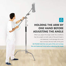 Load image into Gallery viewer, Neewer Pro 100% Stainless Steel Heavy Duty C Stand with Boom Arm - Max Height 11ft/331cm Photography Light Stand with 4ft/120cm Holding Arm, 2 Grip Head for Studio Monolight, Softbox, Reflector