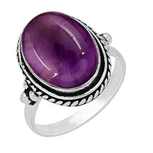 Load image into Gallery viewer, Amethyst Ring Size 10 925 Silver Overlay Vintage Style Handmade Solitaire Ring