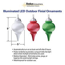 Load image into Gallery viewer, XODUS Innovations WP680 Battery Powered Hanging Decorative Outdoor LED Pulsing 5" Finial Light with Sensor Turns-On at Dark, Red