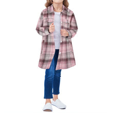 Load image into Gallery viewer, Little Girls Long-Sleeve Flannel Shirt Casual Button Up Buffalo Plaid Long Shirts, Long-Pink Plaid, 5-6 Years = Tag 130