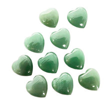 Load image into Gallery viewer, 10Pcs Natural Polished Love Heart Shaped Healing Palm Green Aventurine Quartz Crystal Stone Shiny Carved Reiki Specimens Gemstone Adorn Decoration 0.99X0.99X0.47 inch (10Pcs Green Aventurine)
