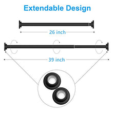 Load image into Gallery viewer, TEECK Shower Curtain Rod, 26-39 Inch Adjustable Tension Spring, Shower Rod, Premium 304 Stainless Steel, Anti-Slip, No Drilling, No Rust, Never Collapse, for Bathroom, Black, Easy to use