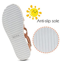 Load image into Gallery viewer, LseLom Girls Fashion Gladiator Casual Sandals Open-Toe Ankle Strap Brown Size 2