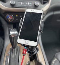 Load image into Gallery viewer, CinchForce Cup Holder Phone Mount - Universal Cup Holder with Adjustable Mobile Phone Mount - Extends, Shrinks, 360° Rotation for Horizonal/Vertical Viewing - 3in1 Magnetic USB 1m Cable Included