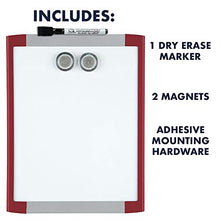 Load image into Gallery viewer, Quartet Magnetic Whiteboard, 8-1/2" x 11" White Board for Wall, Dry Erase Board for Kids, Perfect for Home Office & Home School Supplies, 1 Dry Erase Marker, 2 Magnets, Red Frame (MHOW8511-RD)