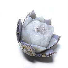 Load image into Gallery viewer, MOKA 1pc 400g-550g Natural Agate geode Quartz Flower carvings Crystal Ornaments Figurines for Sale