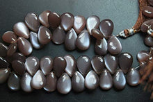 Load image into Gallery viewer, BEADS GEMSTONE 8 Inches Full Strand, Super Finest Cut, Full Fire AAA Chocolate Moonstone Smooth Pear Briolettes, Large Size 12-10mm Code-HIGH-3964