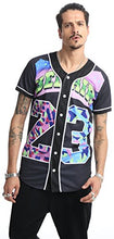 Load image into Gallery viewer, PIZOFF Short Sleeve Arc Bottom 3D Colorful Number 23" Print Baseball Jersey Shirt Y1724-19-M