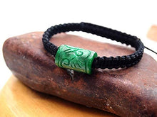 Load image into Gallery viewer, Green Jade Unisex Genuine Adjustable Black Stretchy Good Luck Bracelet for Woman Men Teen Gift for Graduation Back to School Teacher Father 's Day Birthday Gift