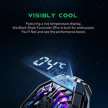Load image into Gallery viewer, Cell Phone Cooler Black Shark Fun Cooler 2Pro, Cellphone Radiator with LED Temperature Display/Sleep Timer/Fan Speed Settings for 2.63-3.46 inches iOS/Android Semiconductor Heatsink Cooling