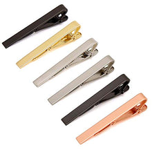 Load image into Gallery viewer, Tie Clips for Men 6 PCs, Elegant Metal Necktie Tie Bar Pinch Clasp for Wedding Anniversary, Business, Meeting and Daily Life. (Tie Clip)