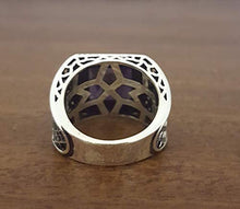 Load image into Gallery viewer, Beautiful Handcrafted 925K Sterling Silver Mens Ring With Amethyst Stone