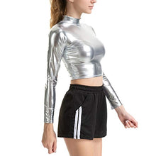 Load image into Gallery viewer, Radish Stars Women's Sexy Crop Tank Tops Sleeveless Longsleeve Club Cami Tube Top Tees Bikinis Silver