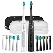 Load image into Gallery viewer, Electric Toothbrush Powerful Cleaning with 5 Modes, Smart Timer, 10 Brush Heads & 2 Travel Cases, Electric Toothbrush Family Pack Rechargeable Whitening Sonic Toothbrush Fairywill